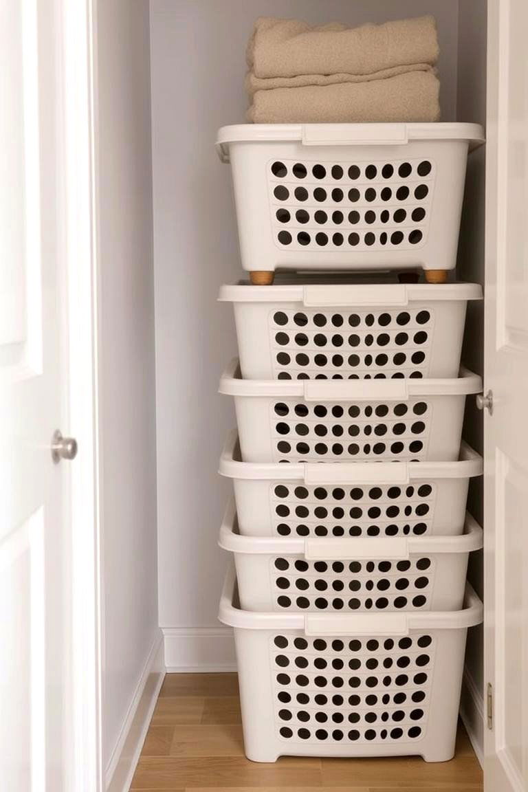 Stackable Laundry Baskets for Small Spaces - 24 Laundry Basket Storage Ideas