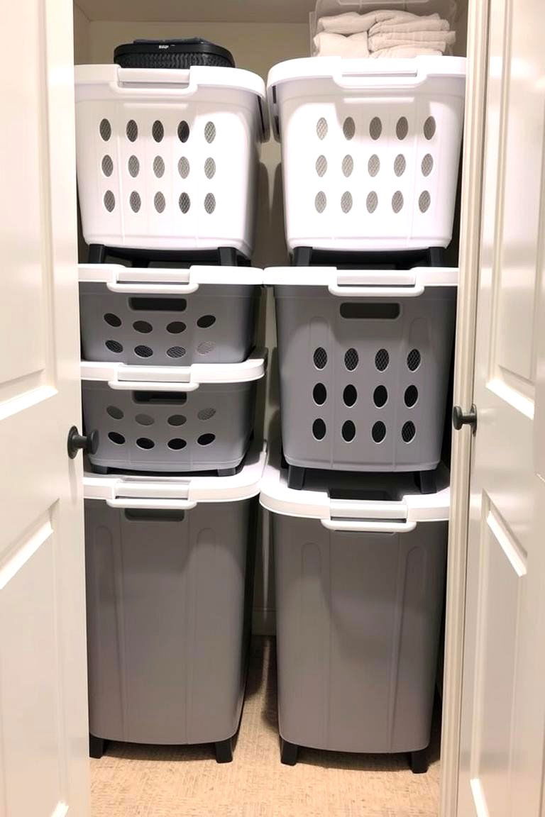 Stackable Laundry Hampers - 24 Stackable Laundry Room Ideas