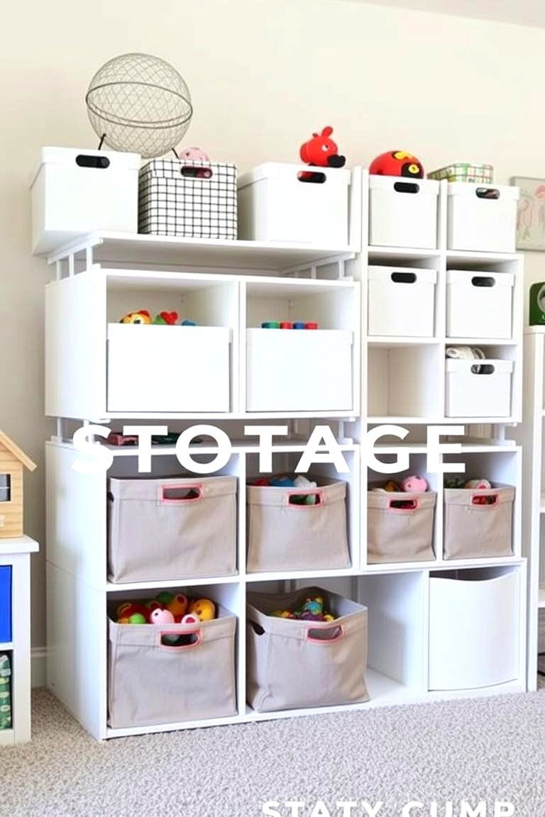 Stackable Storage Cubes for Modular Organization - 24 Playroom Storage Ideas