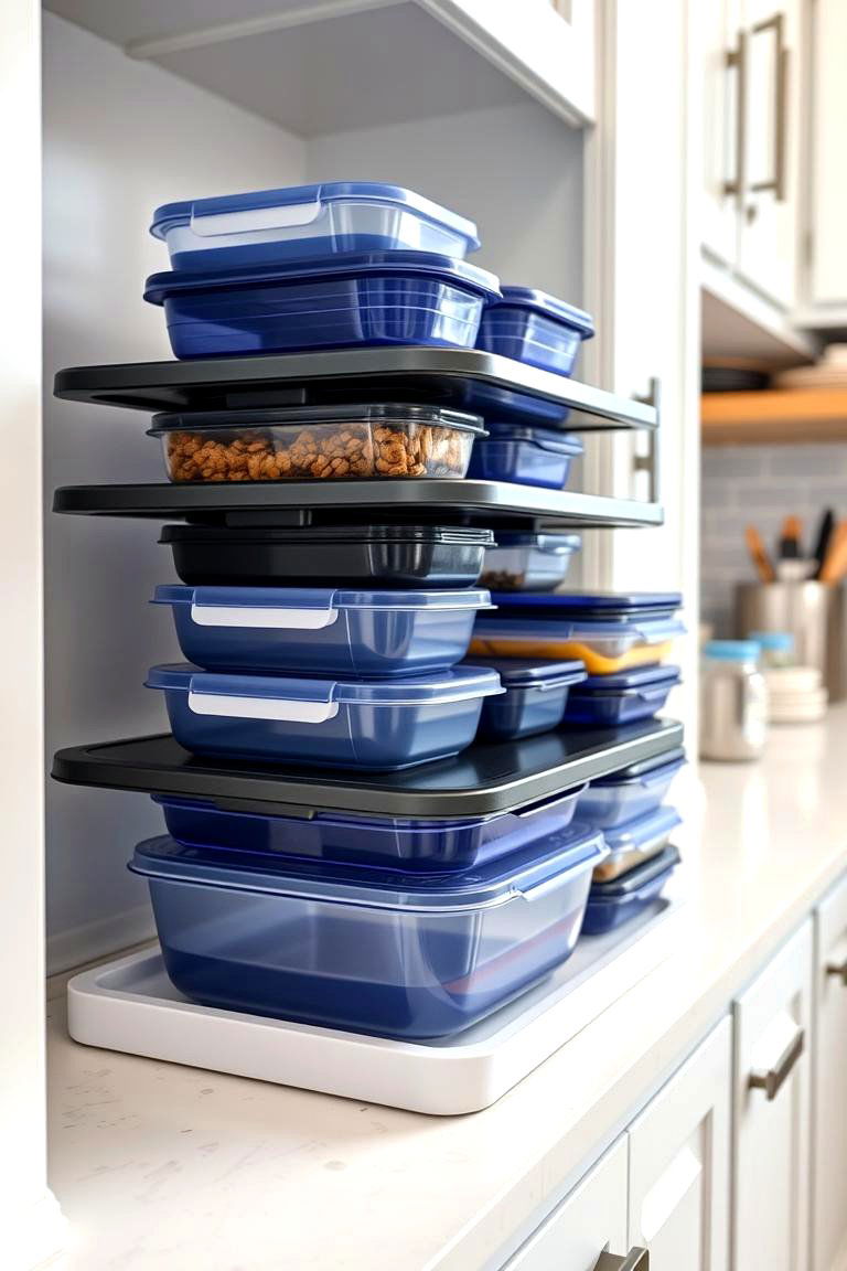Stackable Tray Organizers - 24 Tupperware Organization Ideas
