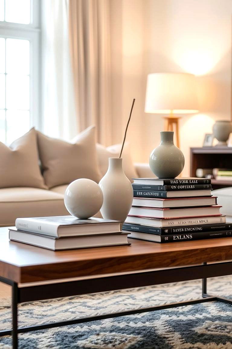 Stacked Book Art - 24 Coffee Table Decor Ideas