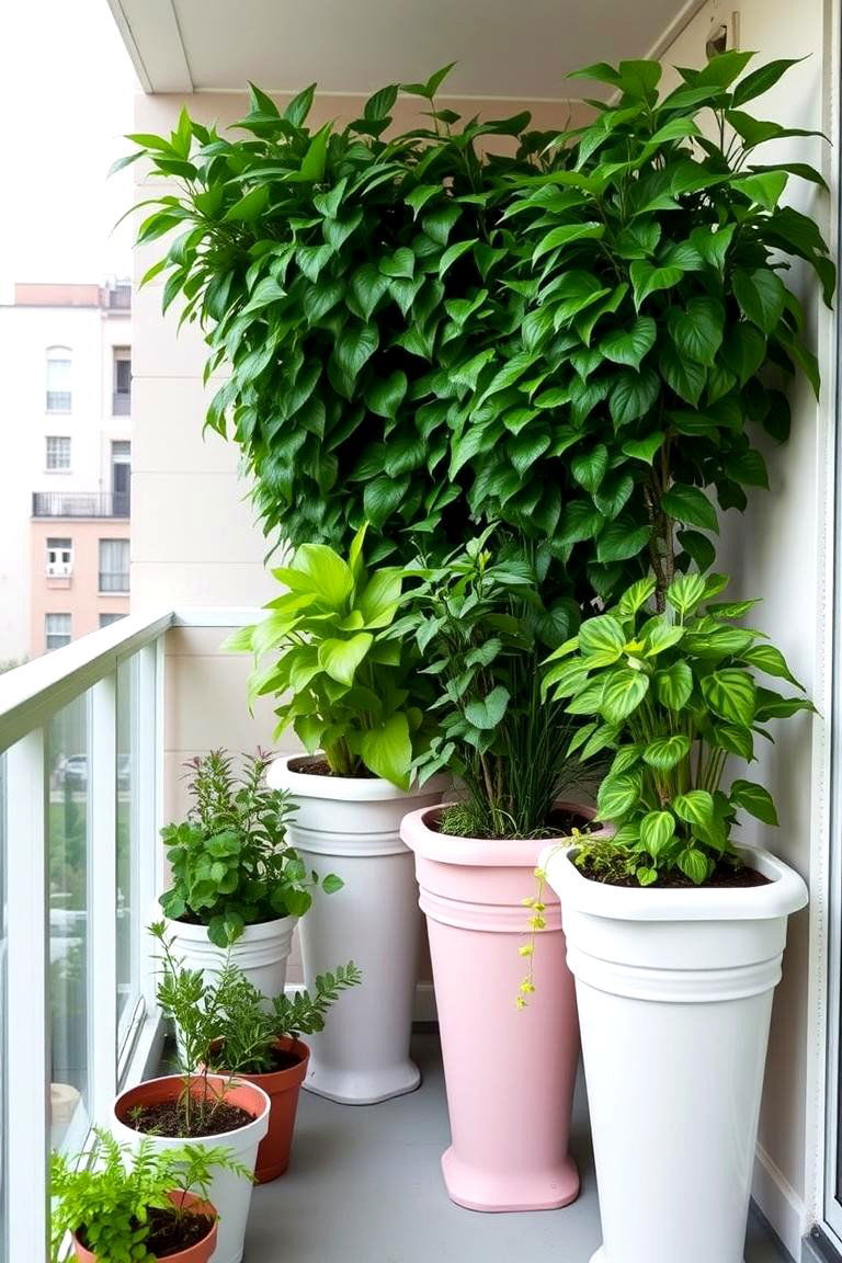 Stacked Planters as a Screen - 24 Outdoor Privacy Screen Ideas
