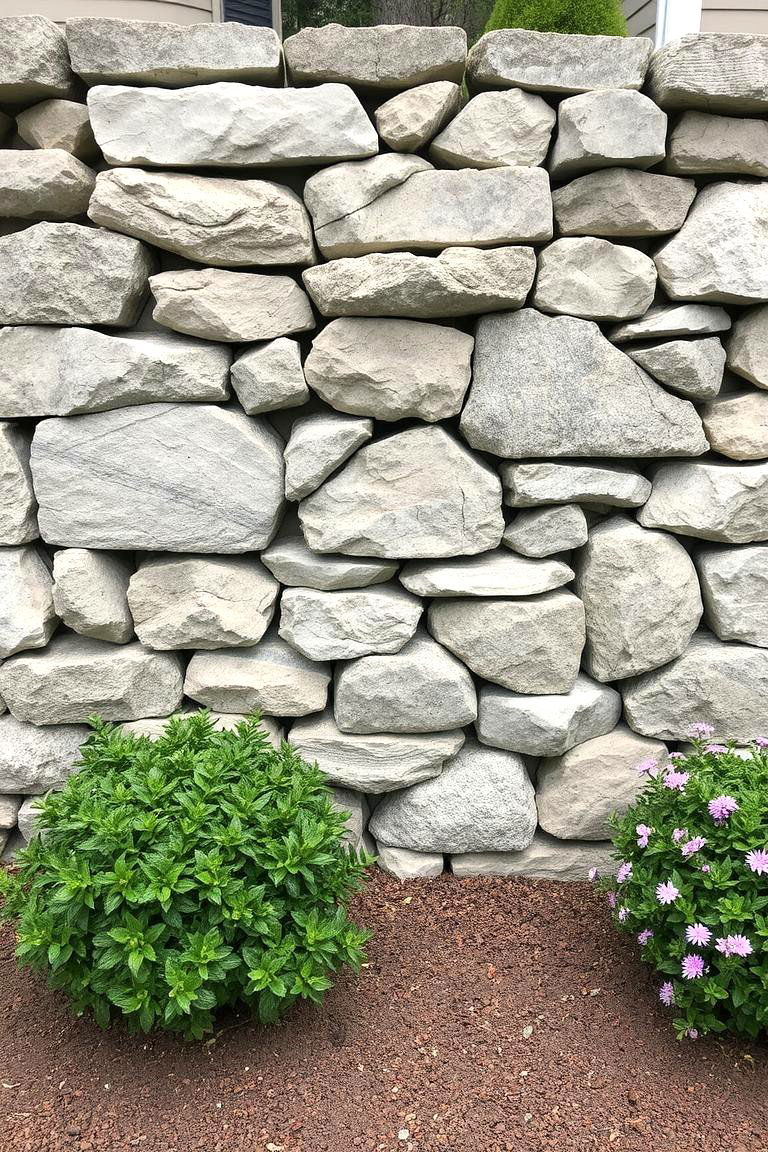Stacked Rock Wall - 24 Natural Rock Retaining Wall Ideas