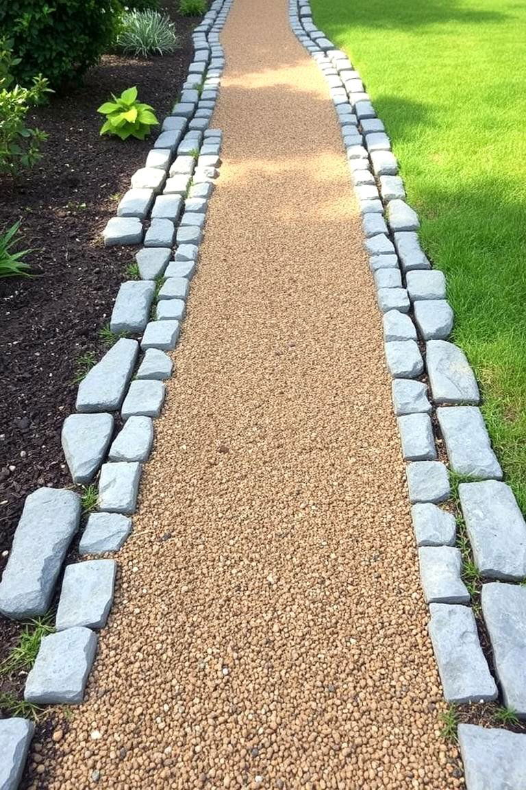 Stacked Stone Edge Walkway - 24 Rock Walkway Ideas