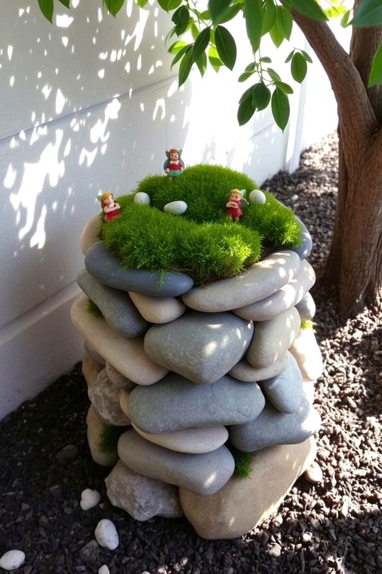 Stacked Stone Planter - 24 Fall Birthday Party Ideas