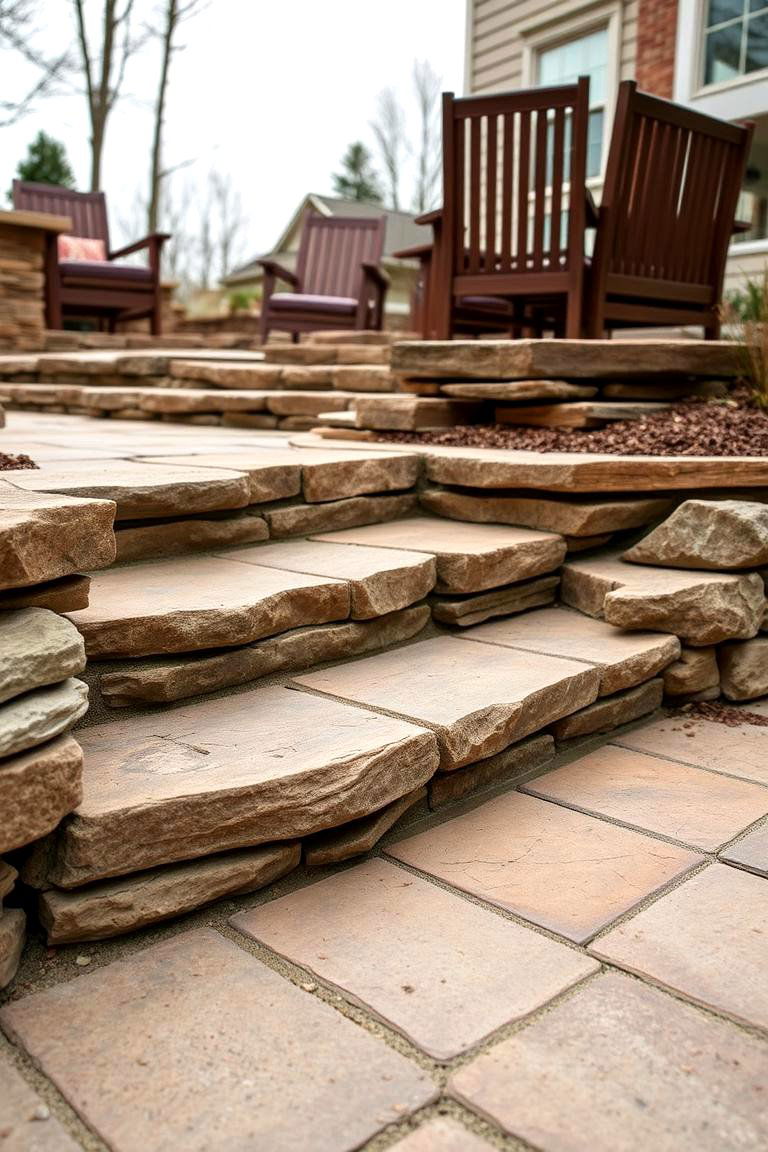 Stacked Stone Terrace - 24 Stone Patio Ideas