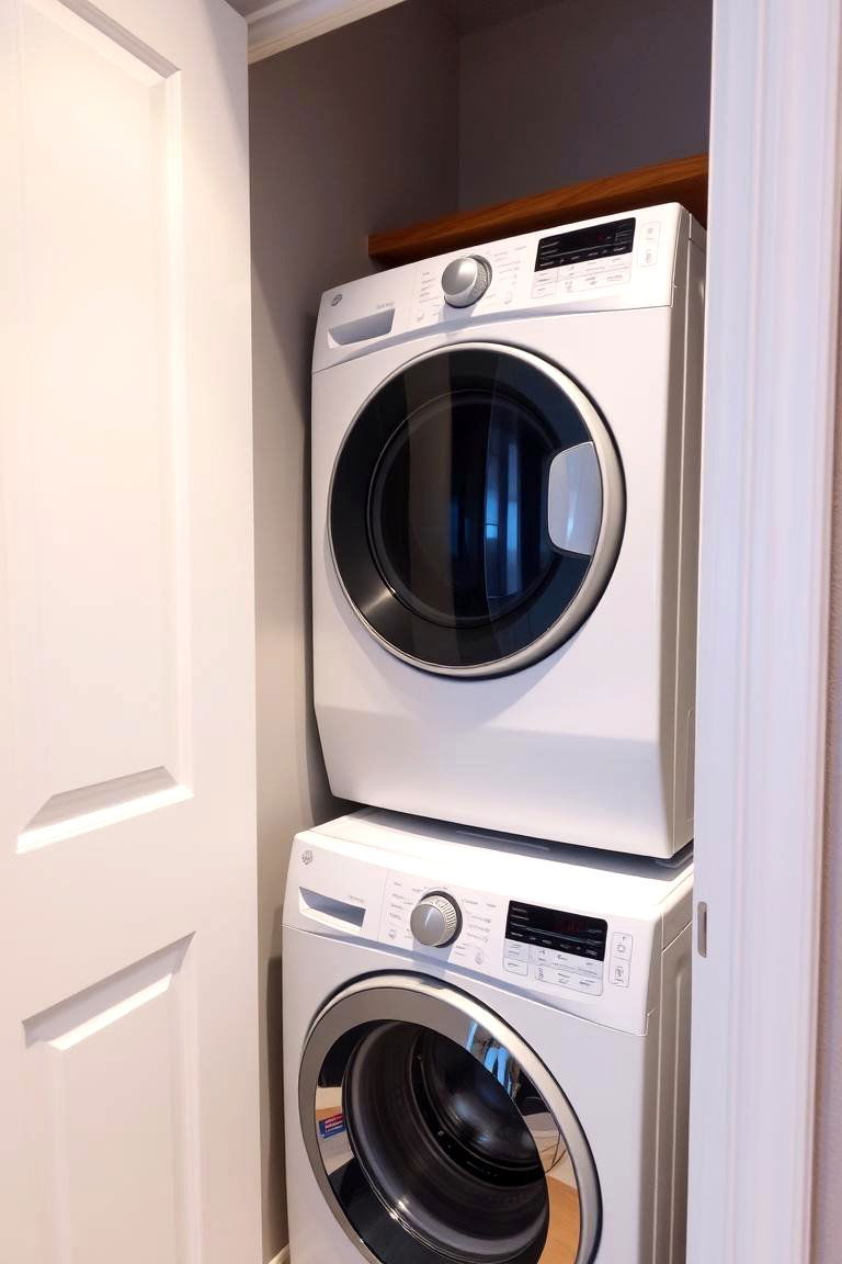 Stacked for Space Efficiency - 24 Modern Laundry Room Ideas
