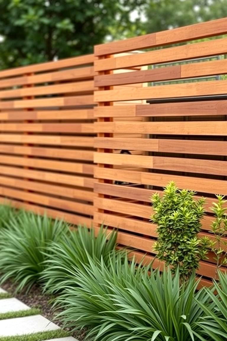 Staggered Horizontal Fence - 24 Horizontal Fence Ideas