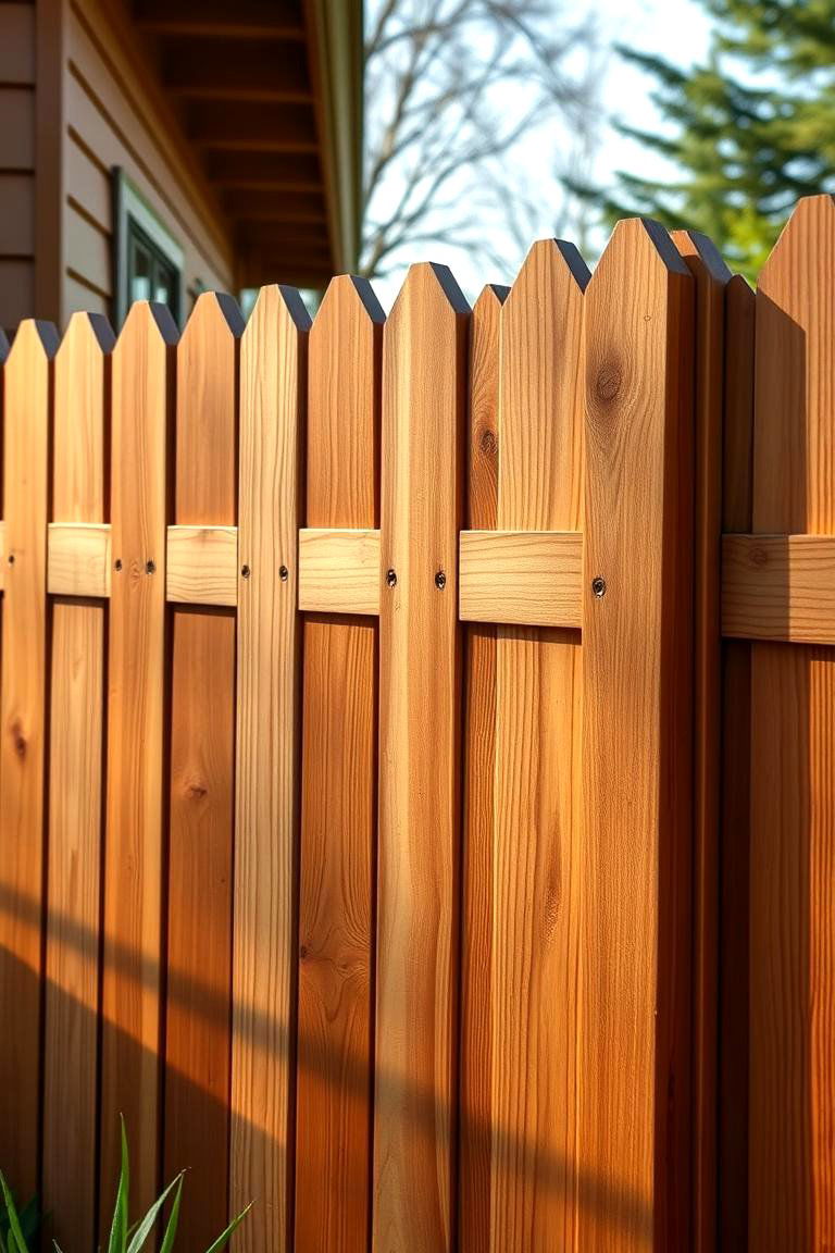 Stained Cedar Fence Elegance - 24 Cedar Fence Ideas