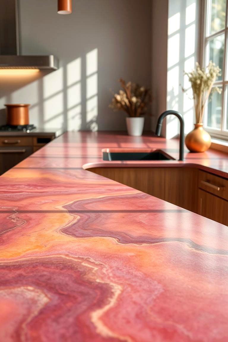 Stained Concrete Countertop - 24 Concrete Countertop Ideas