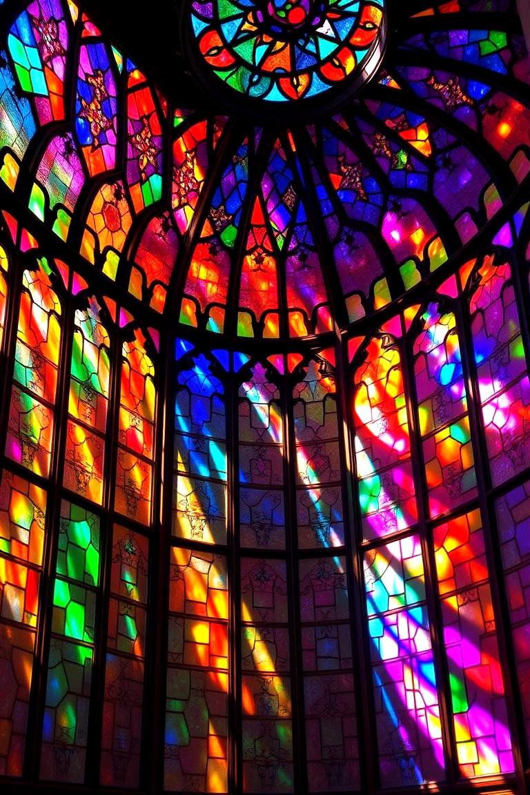 Stained Glass Elements - 24 Art Deco Bathroom Ideas