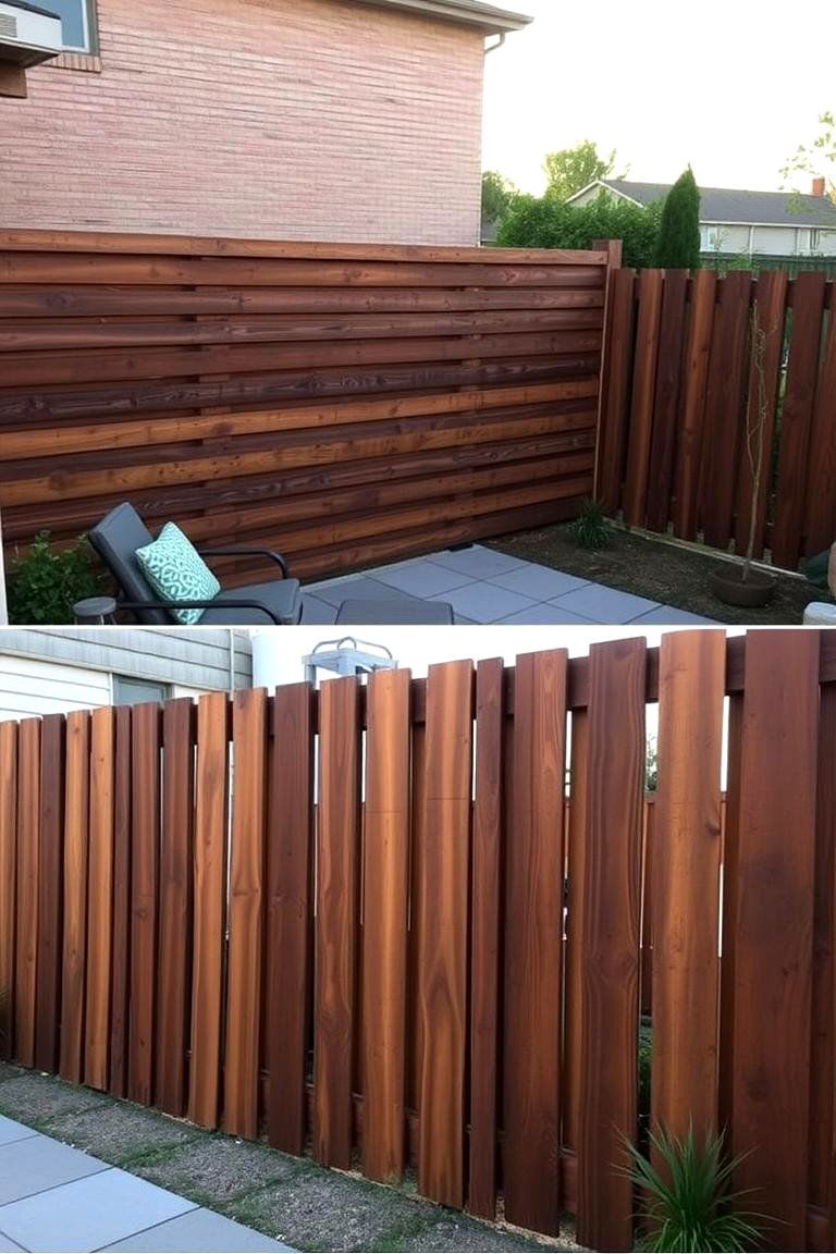 Stained Pallet Fence - 24 Pallet Fence Ideas