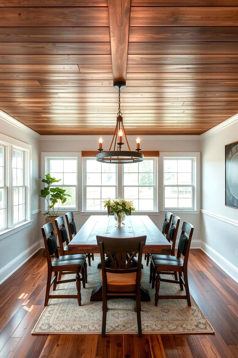 Stained Wood Shiplap - 24 Shiplap Ceiling Ideas