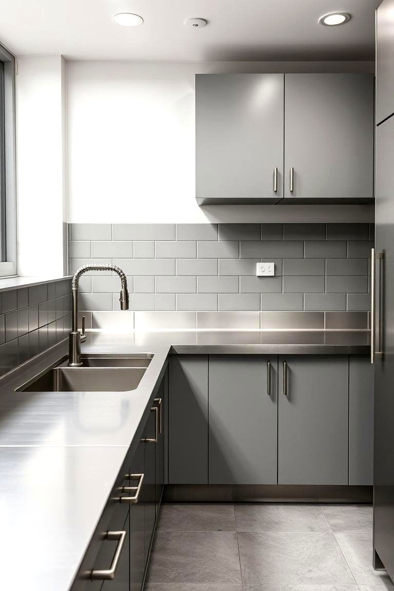 Stainless Steel Countertops - 24 Industrial Kitchen Ideas