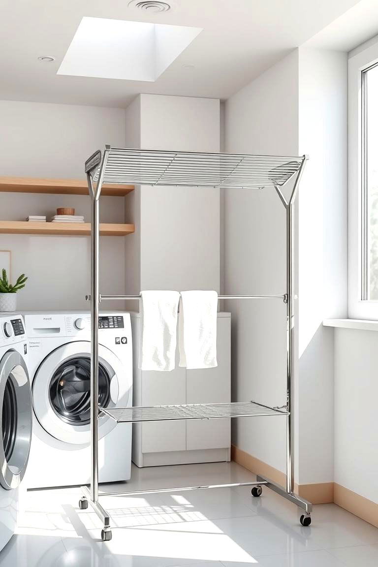Stainless Steel Drying Rack - 24 Laundry Room Drying Rack Ideas