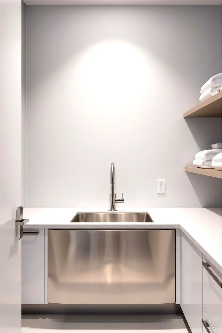 Stainless Steel Durability - 24 Laundry Room Sink Ideas