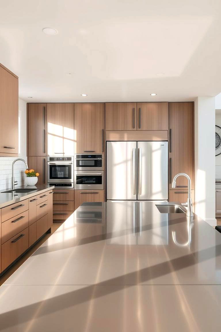 Stainless Steel Sleekness - 24 Kitchen Countertop Ideas