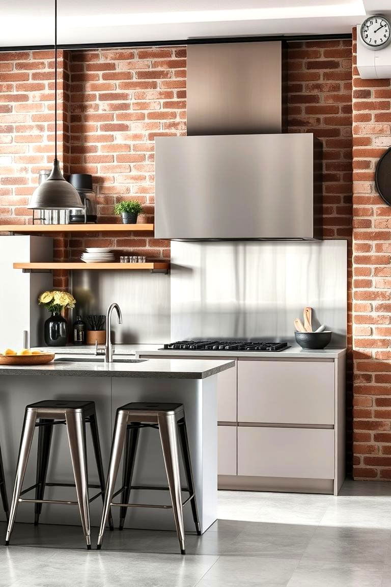 Stainless Steel Splashback for Industrial Style - 24 Kitchen Splashback Ideas