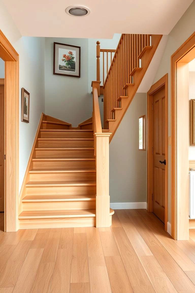 Staircase with a Natural Wood Finish - 24 Open Staircase Ideas