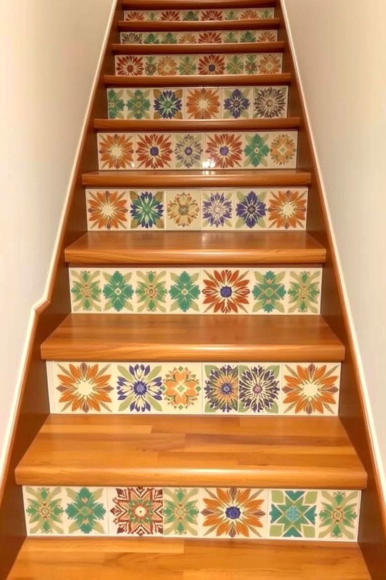 Stairs with Tiled Risers - 24 Basement Stair Ideas