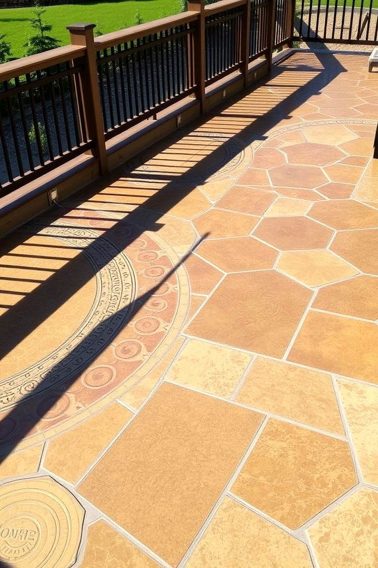 Stamped Concrete Artistic Flair - 24 Deck Flooring Ideas