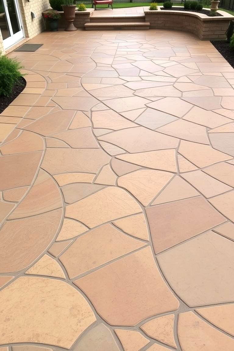 Stamped Concrete Elegance - 24 Concrete Patio Ideas on a Budget