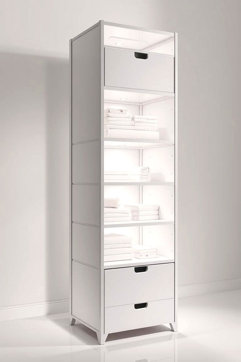 Standalone Storage Tower - 24 Toilet Paper Storage Ideas