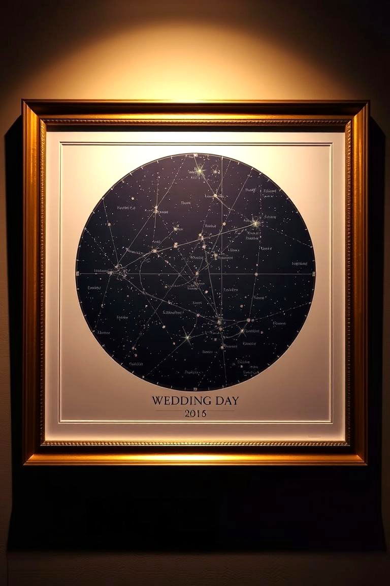 Star Map of Your Wedding Day - 24 Wedding Anniversary Gift Ideas