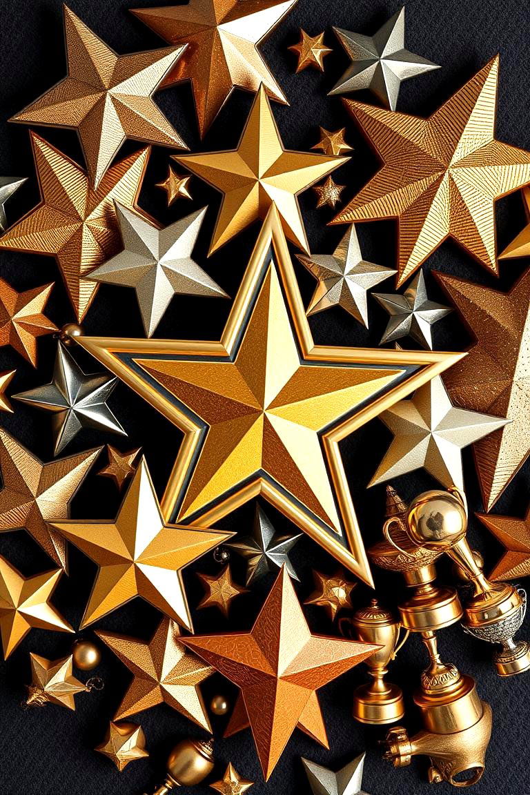 Star and Trophy Arrangement - 24 Graduation Centerpiece Ideas