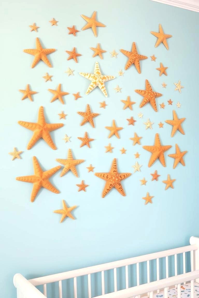 Starfish Wall Decals Sparkle - 24 Ocean-themed Nursery Ideas