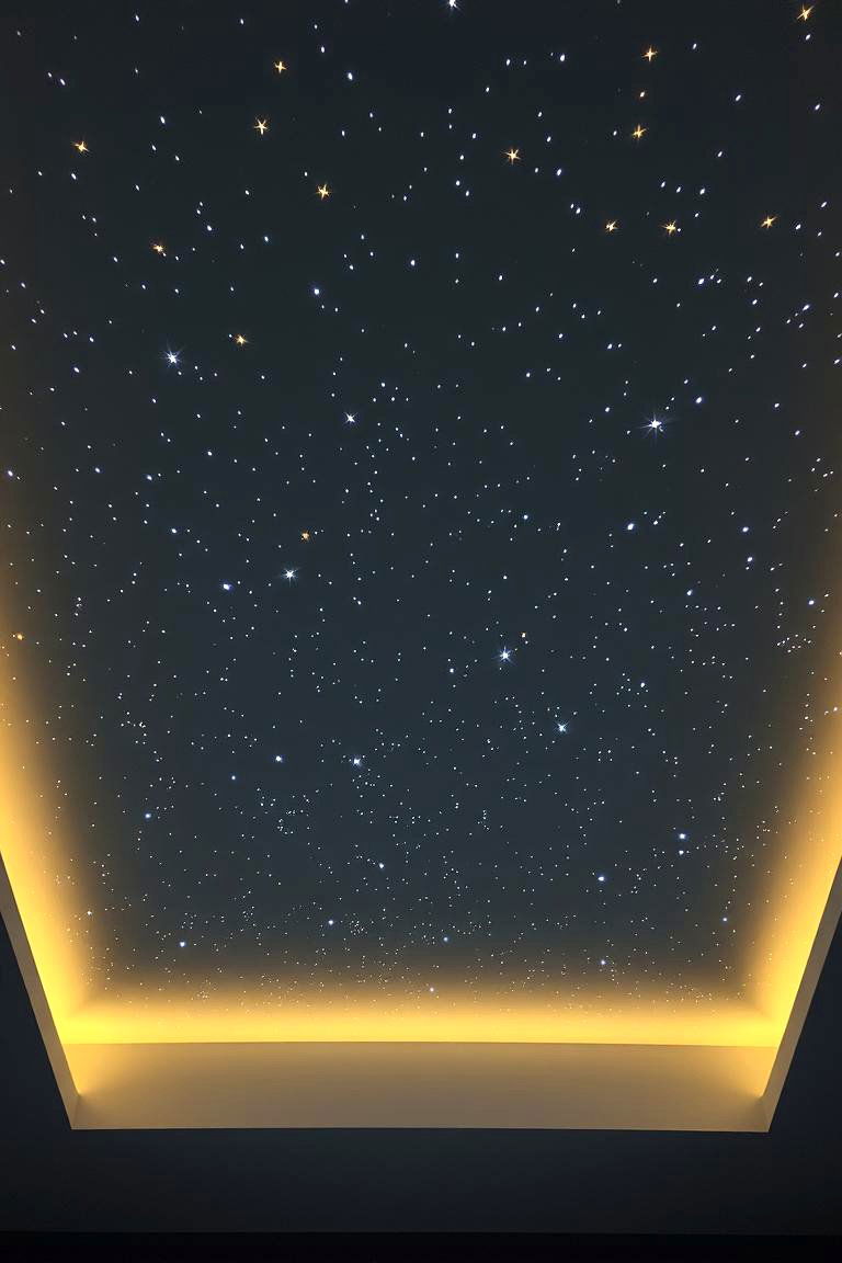 Starry Night Ceiling Illumination - 24 galaxy space-themed bedroom ideas