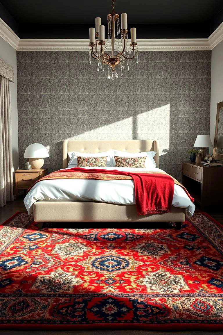 Statement Area Rug Impact - 24 bedroom rug ideas