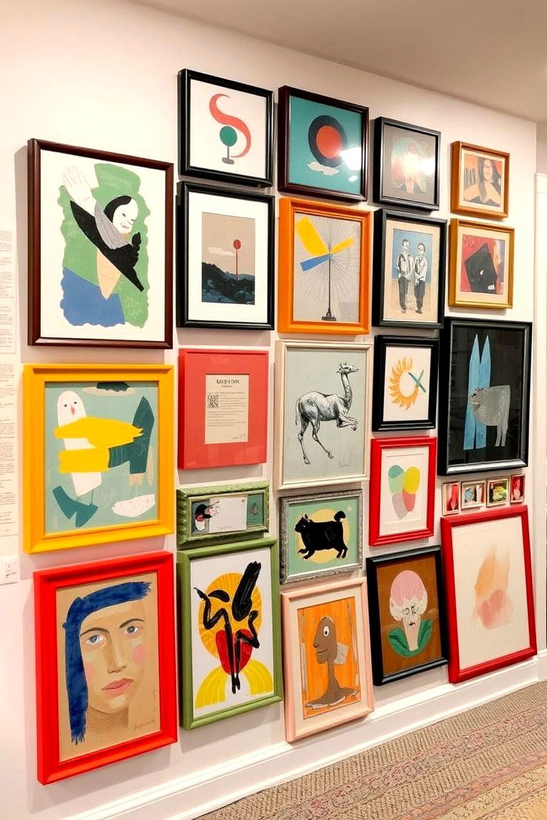 Statement Art Wall - 24 Basement Accent Wall Ideas