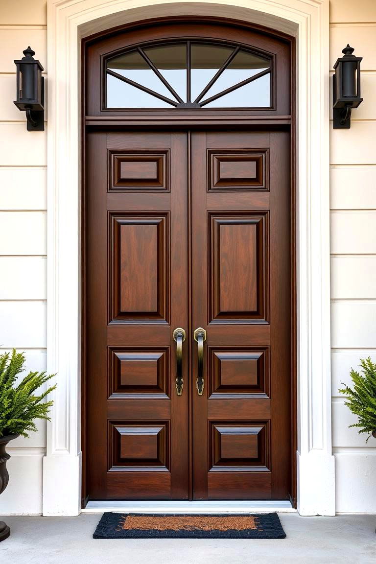 Statement Design with Bold Accents - 24 Brown Front Door Ideas