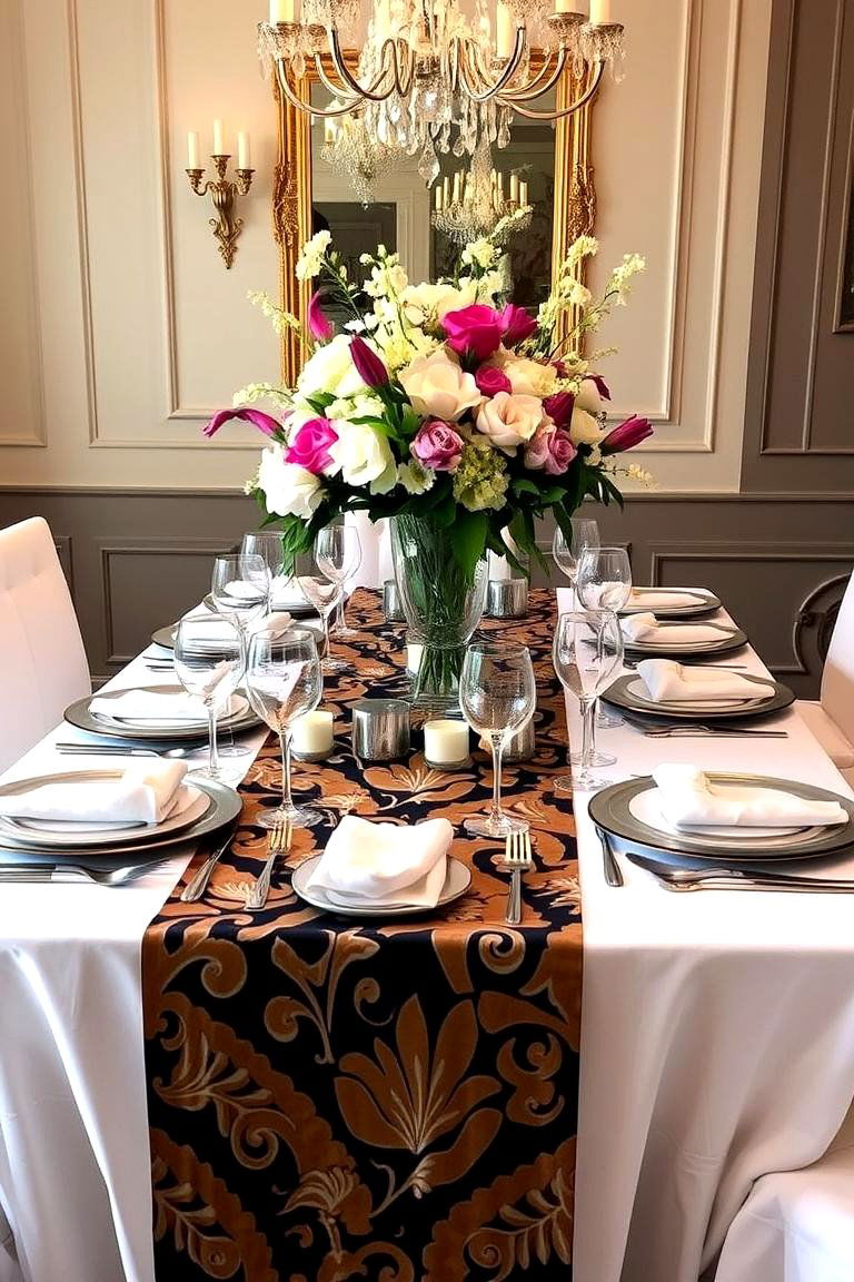 Statement Dining Table Runner or Centerpiece - 24 Formal Dining Room Ideas