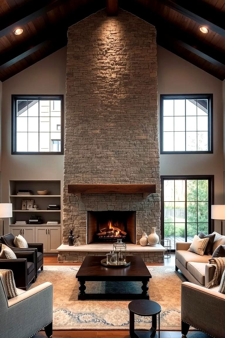 Statement Fireplace Focal Point - 24 Magnolia Living Room Ideas
