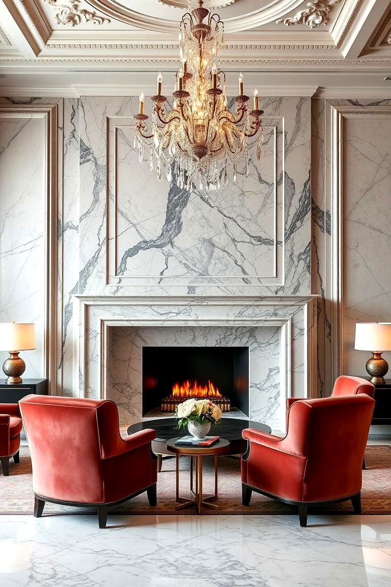 Statement Fireplace Focal Point - 24 Luxury Living Room Ideas