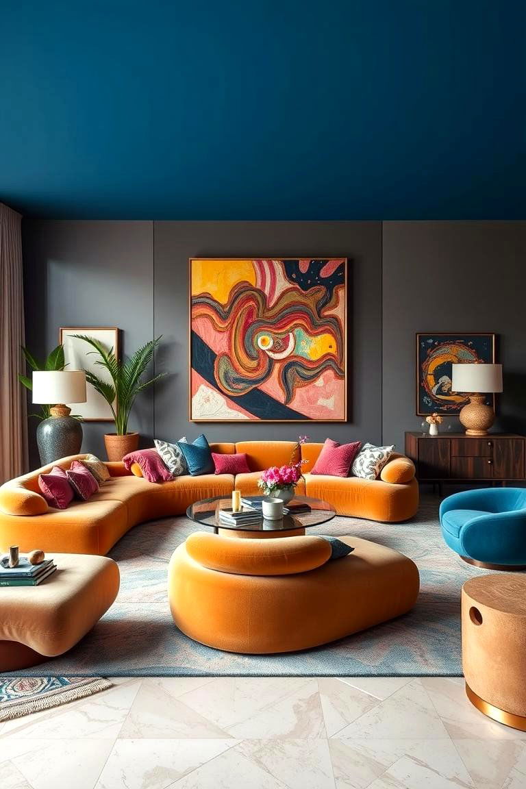 Statement Furniture Pieces - 24 Maximalist Living Room Design Ideas
