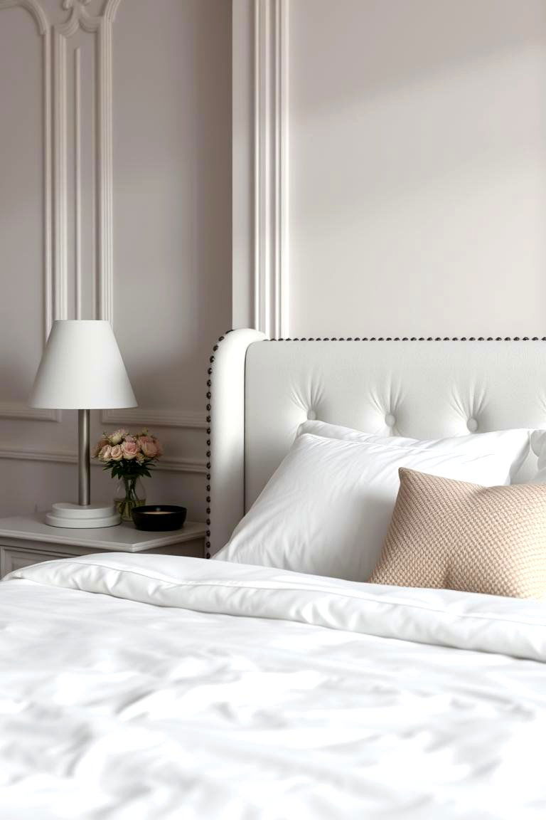 Statement Headboards - 24 Small White Bedroom Ideas