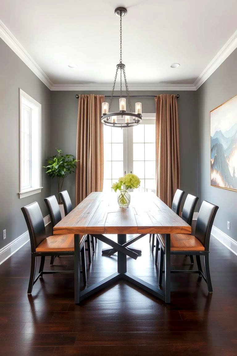 Statement Industrial Bench - 24 Industrial Dining Room Ideas