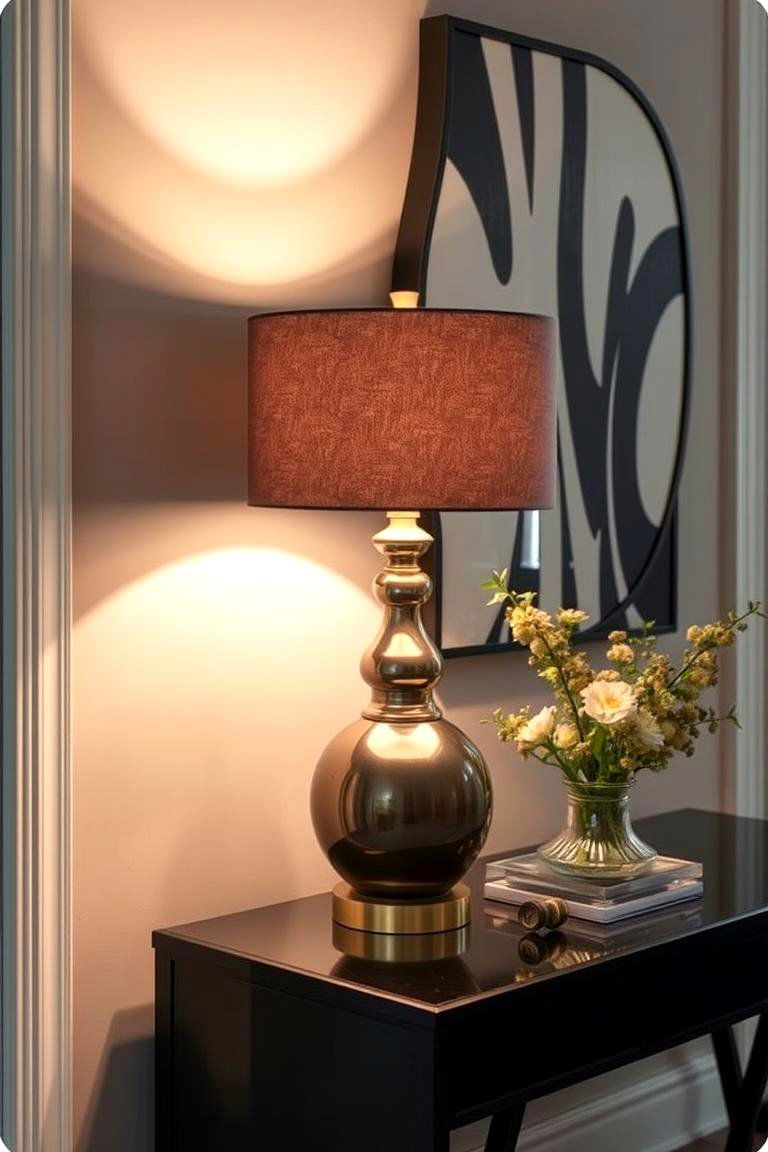 Statement Lamp for Function and Style - 24 entryway table decor ideas