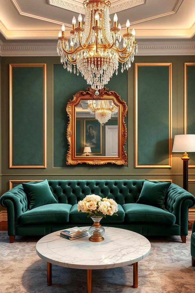 Statement Lighting Fixture - 24 Glam Living Room Ideas