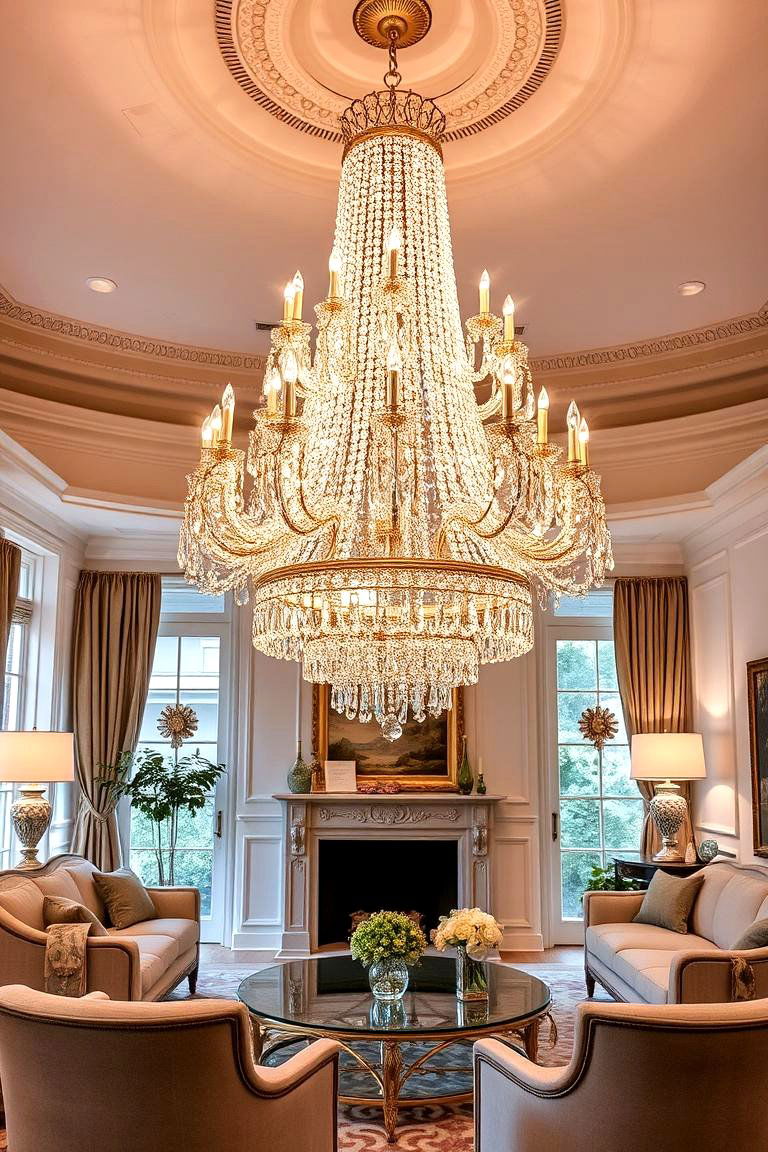 Statement Lighting Fixture to Illuminate Style - 24 Luxury Living Room Ideas