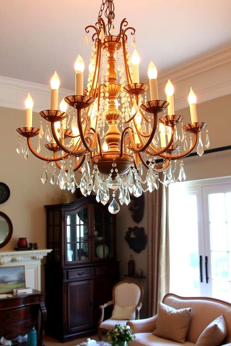 Statement Lighting Fixtures - 24 French Country Living Room Ideas