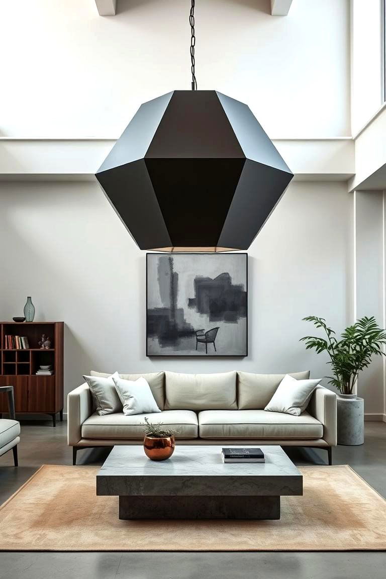 Statement Lighting Fixtures - 24 Loft-style Living Room Ideas