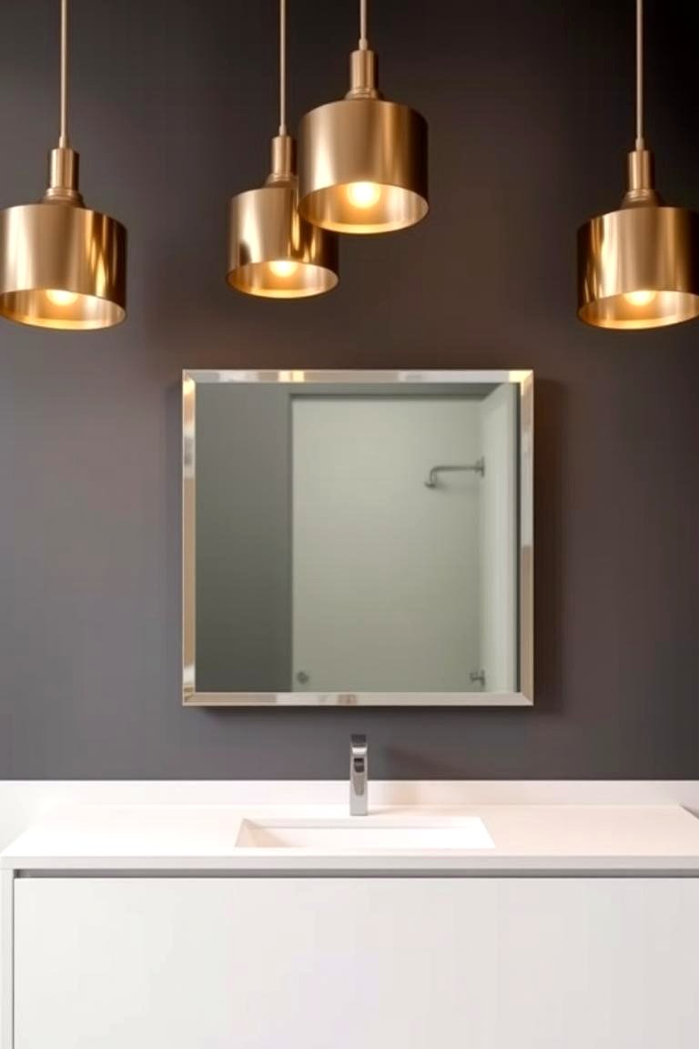 Statement Lighting Fixtures - 24 Neutral Bathroom Ideas