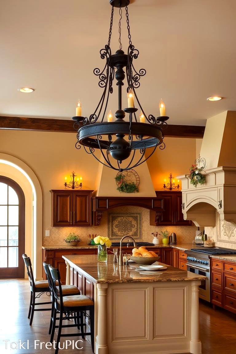 Statement Lighting Fixtures - 24 Spanish Style Kitchen Ideas