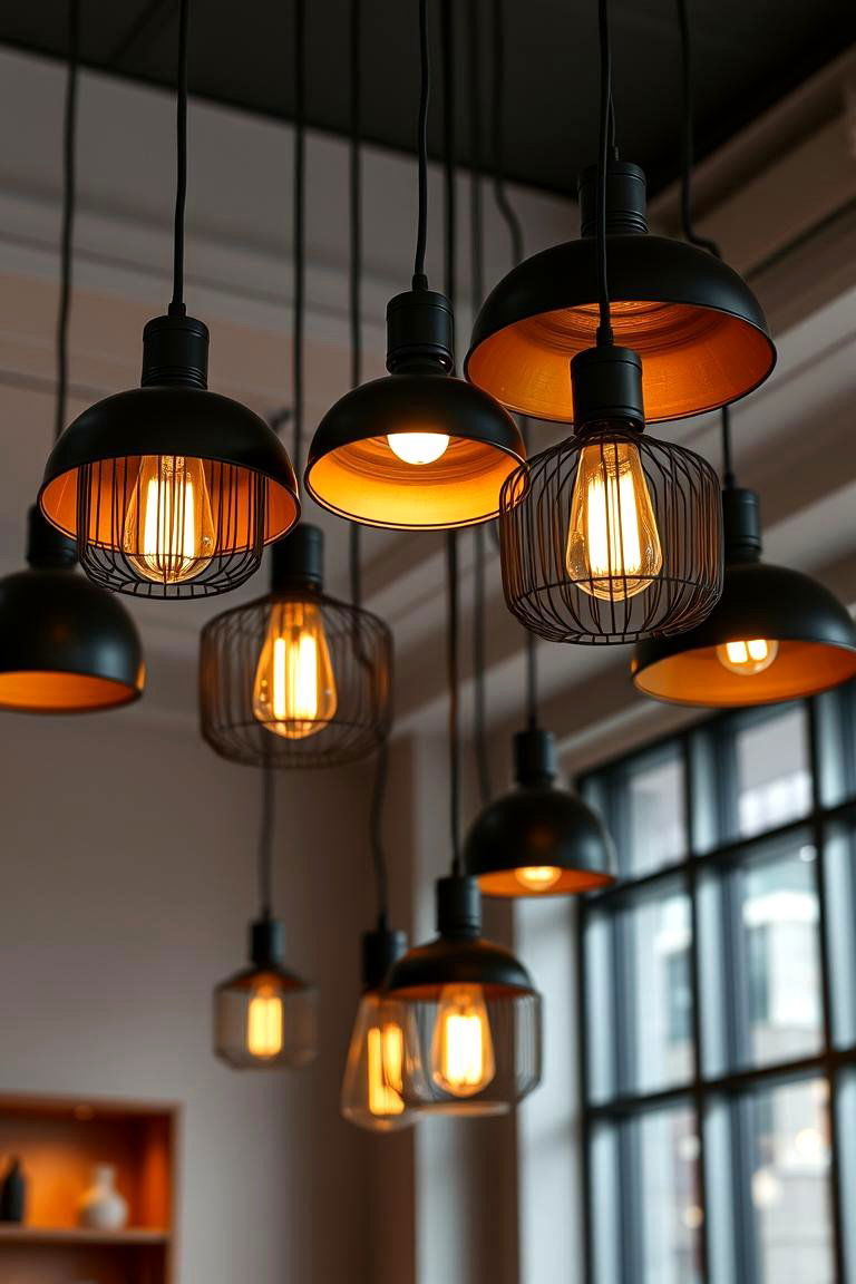 Statement Lighting Fixtures in Black and Brown - 24 Black and Brown Interior Design Ideas