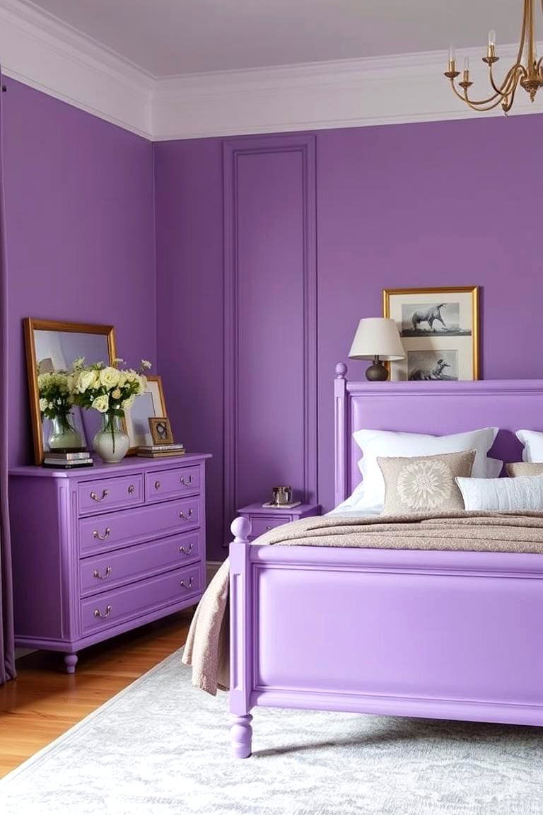 Statement Lilac Furniture - 24 Lilac Bedroom Ideas