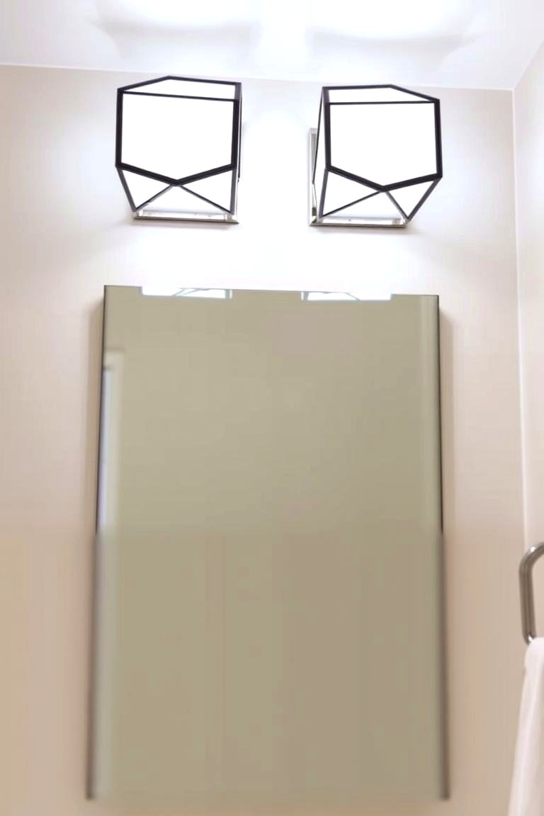 Statement Making Geometric Light Fixtures - 24 Bathroom Lighting Ideas Over Mirror